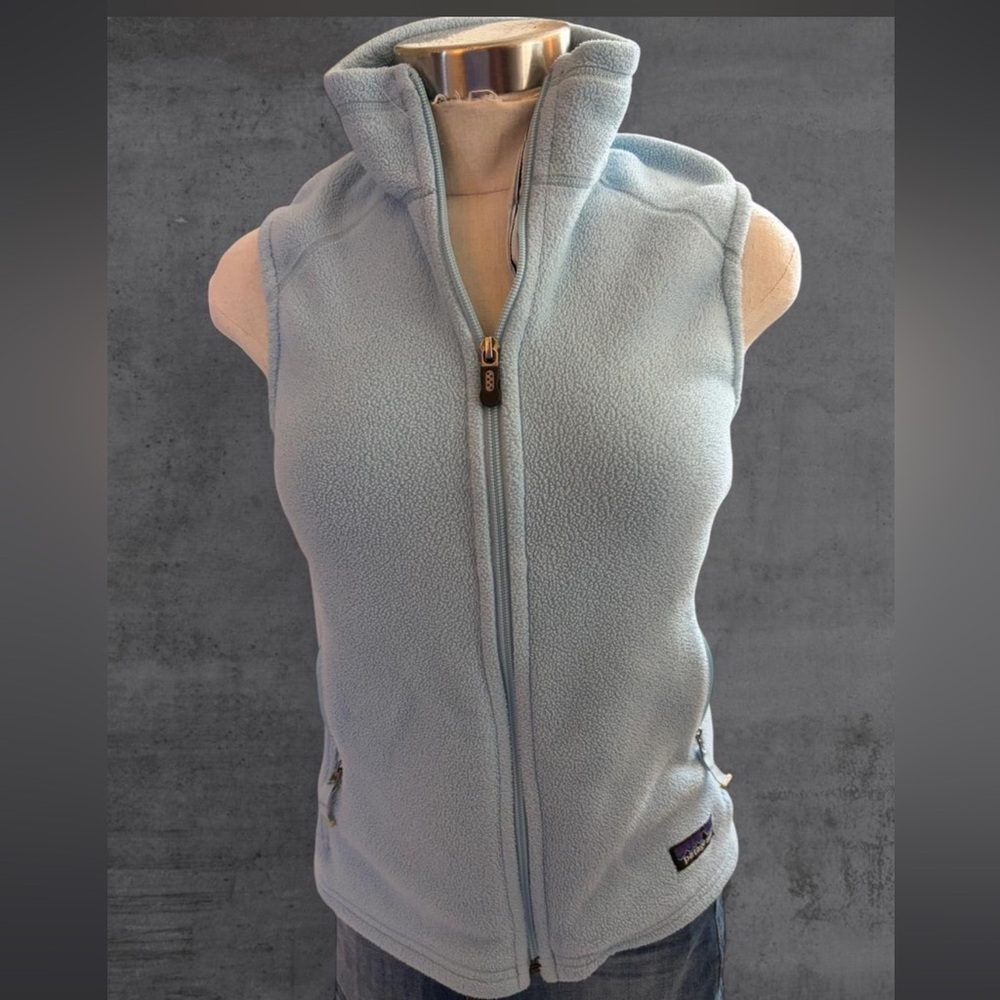Patagonia Synchilla‎ Light Blue Fleece Zip Up Vest